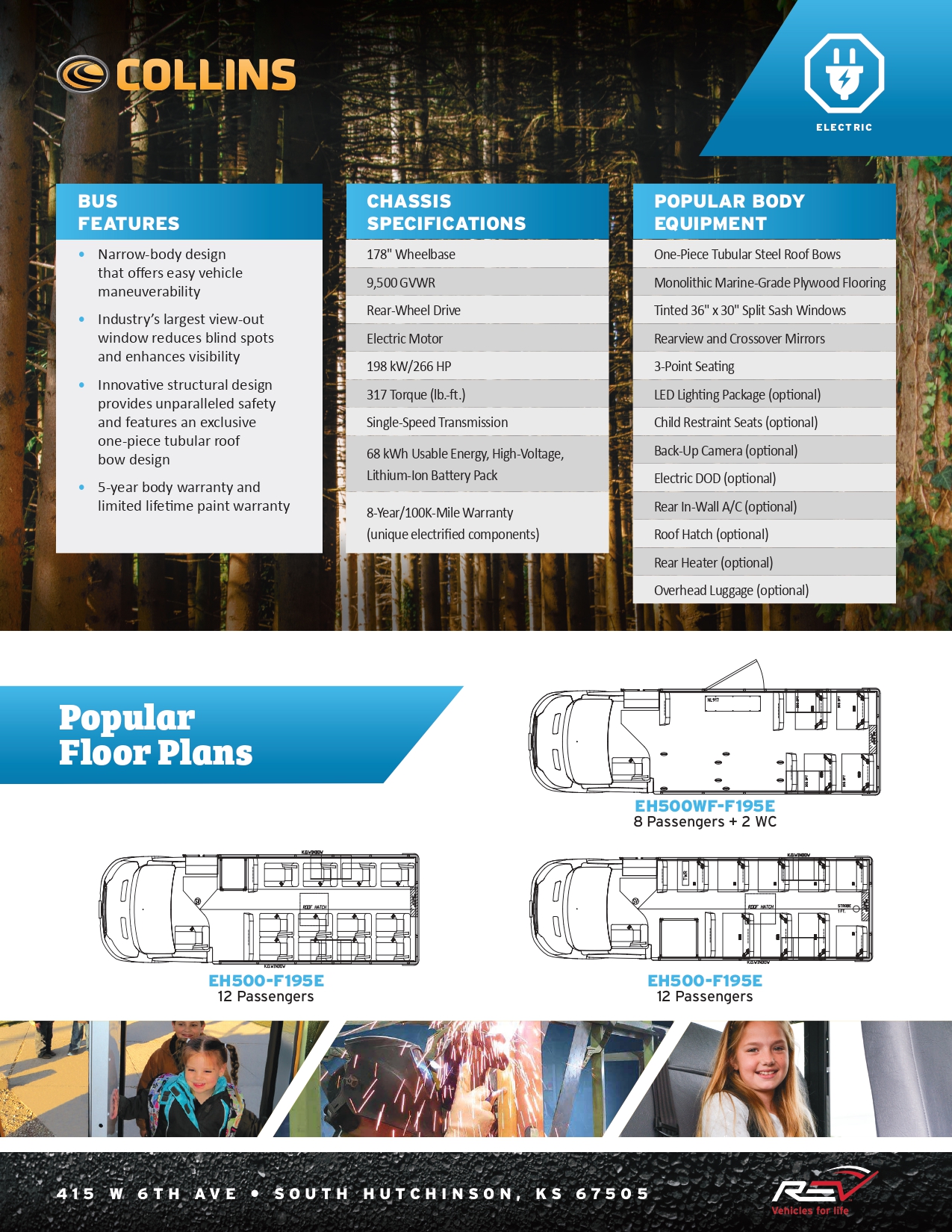 A brochure about the Collins Electric School bus